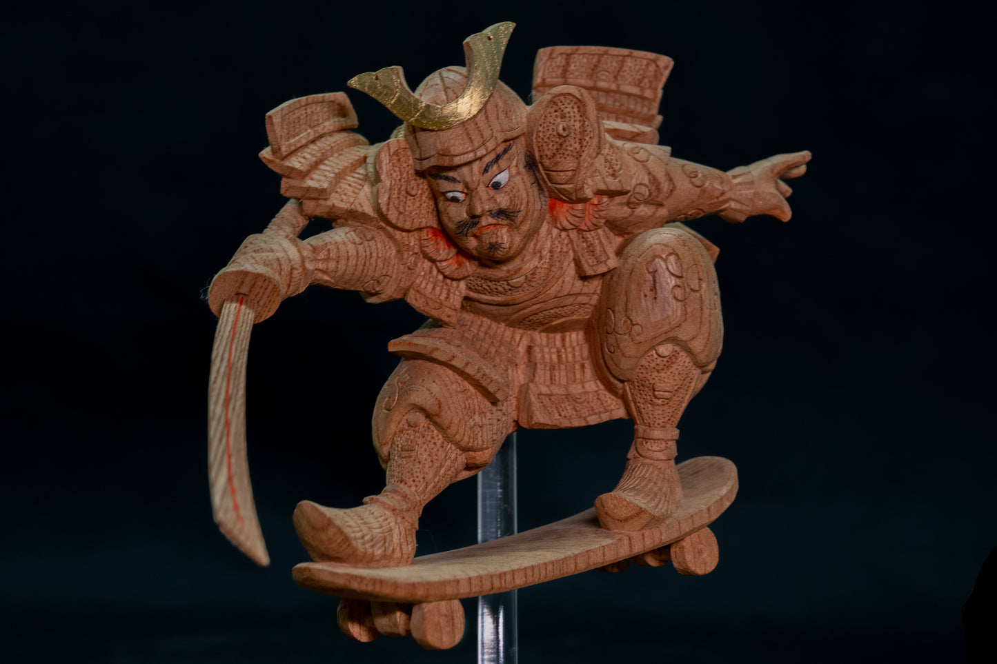 Wood Carving – SAMURIDER/木彫 – 滑走板侍